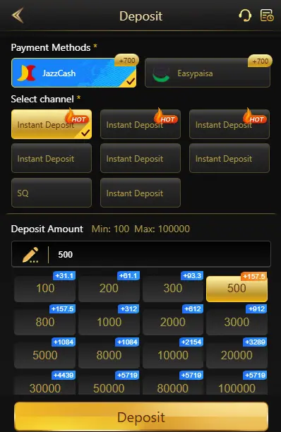 Deposit process